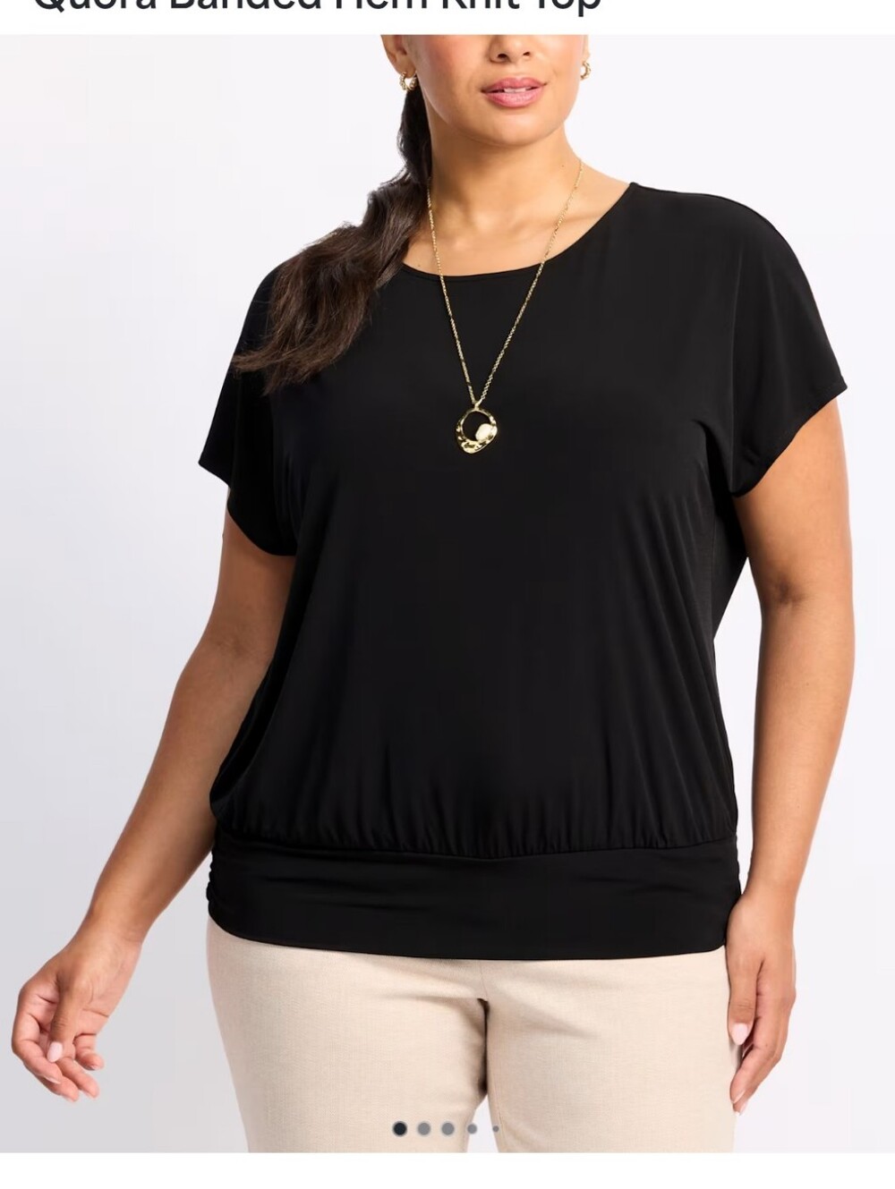 Montgomery Post Quora Banded Hem Knit Top- SP